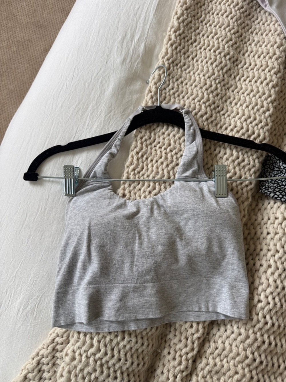 Auden Light Gray Halter Crop Tank